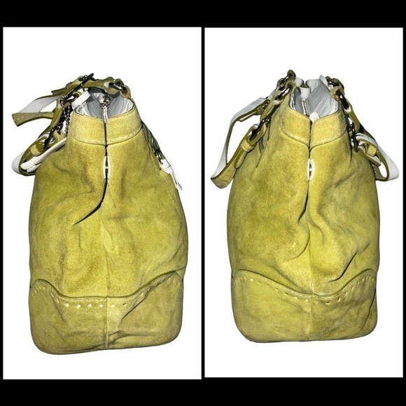 Coach Green and White Satchel - Picture 5 of 16